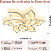 LED Ceiling Light 70–140W Dimmable Modern Lamp with Remote & App Control, Colour Changing Energy-Saving Lighting for Living Room/Bedroom